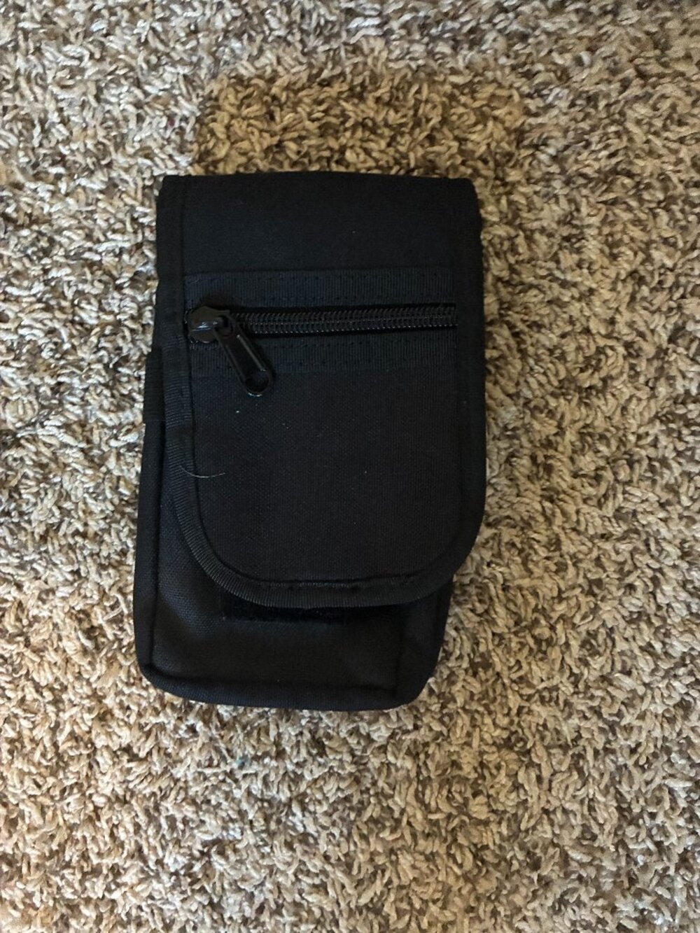 Black Cell Phone holder with compartments for ID, cards, etc.
